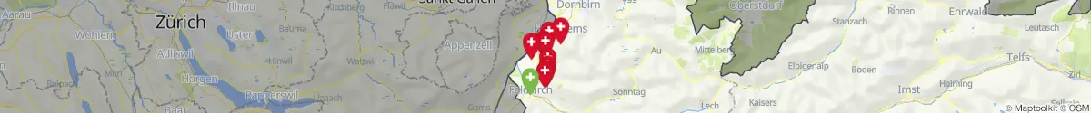 Kartenansicht für Apotheken-Notdienste in der Nähe von Viktorsberg (Feldkirch, Vorarlberg)